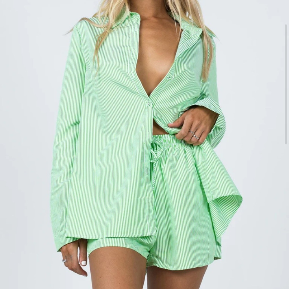 Chole Set Green, green stripes